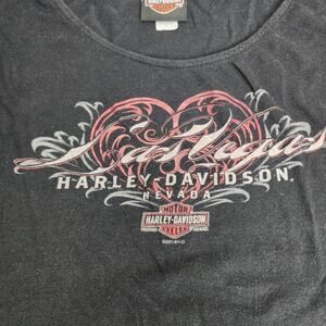 Harley-Davidson Tribal Heart Las Vegas Nevada Black Fitted Tee Women's Size L